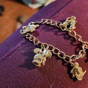 Disney Gold Tone Charm Bracelet